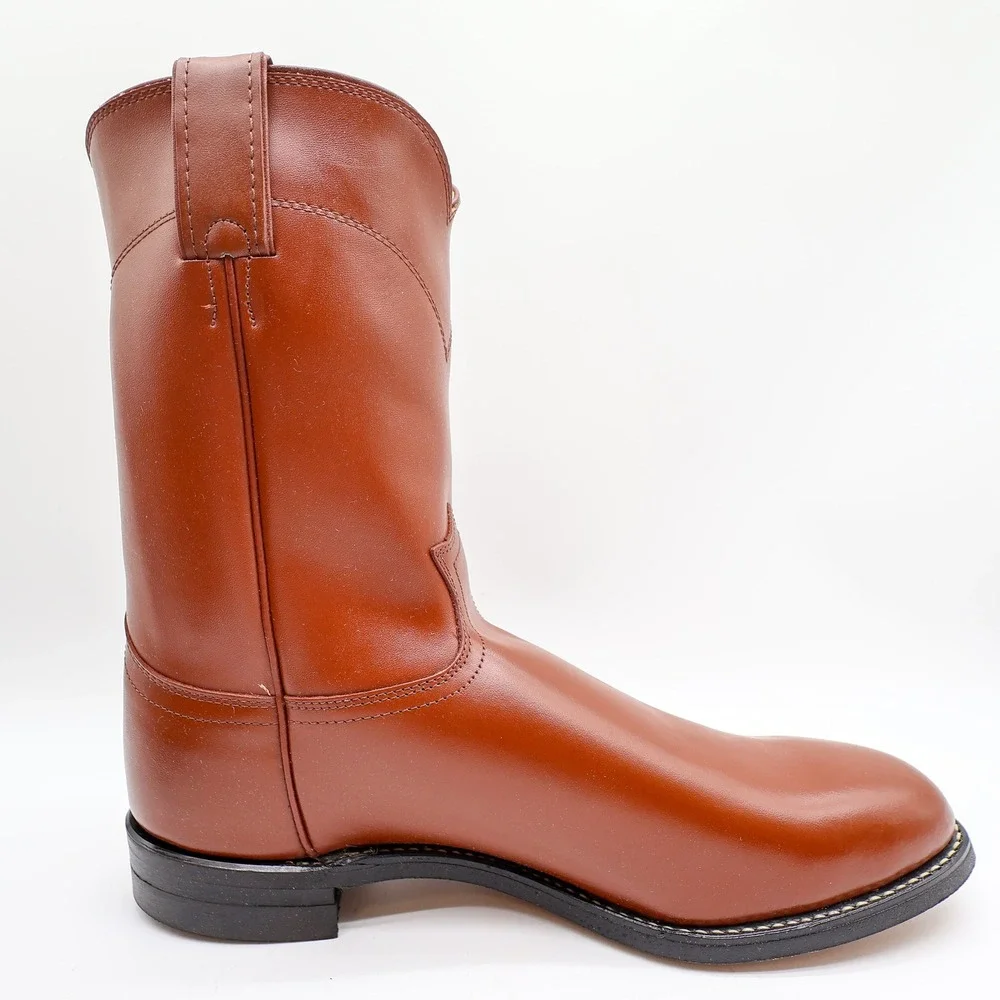 Vintage Justin Boots Mens 11 E Tan Brown Kiddie Leather Diamond J Boots 3802M